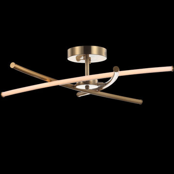 Crucis 31.5" Modern Metal Integrated LED Semi Flush Mount - JONATHAN Y